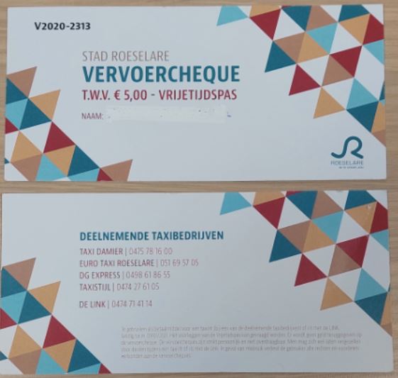 Vervoercheque Knipsel